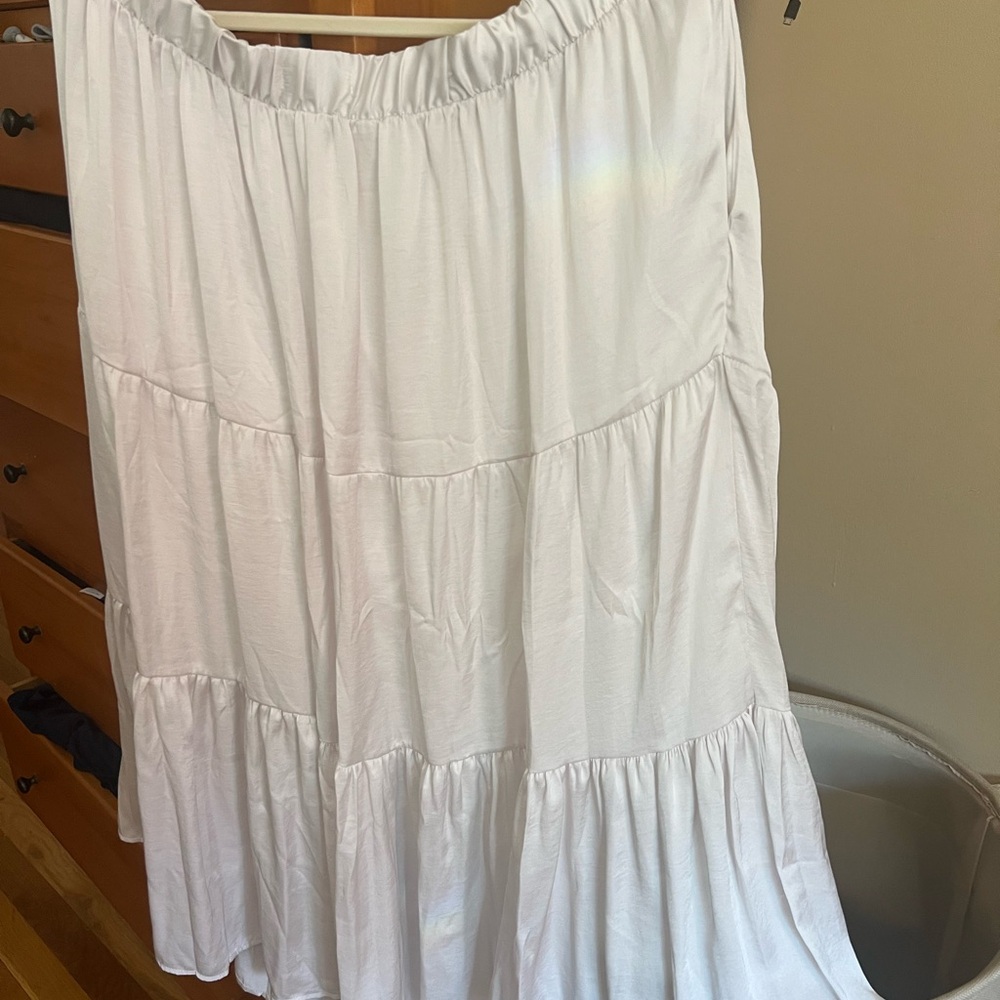 Nine West White Maxi Skirt - Sheer and Soft